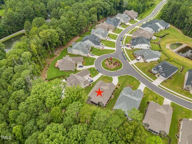 Aerial with house starred