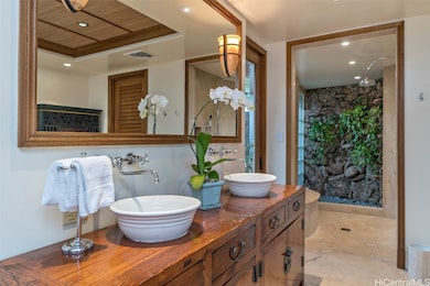 Spacious ensuite bathrooms feature double sinks an
