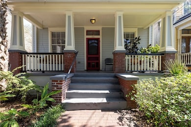 Another view of the covered porch and front entran