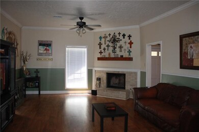 Large den with fireplace