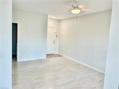 Unfurnished room with light hardwood / wood-style 