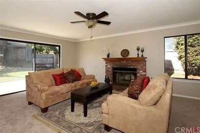 Large slider, great brick fireplace and large wind
