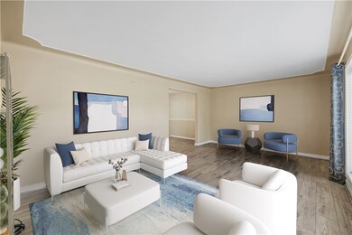 Spacious living room with decorative plaster ceili