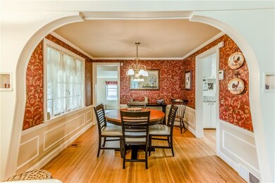 Stunning arched opening with built-ins
