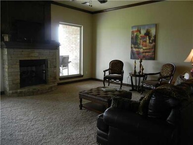 Living Room. Huge Living Area with stone fireplace
