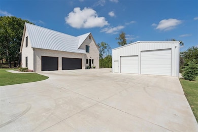 View of detached garage