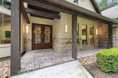 Front porch with brick inlay entry.