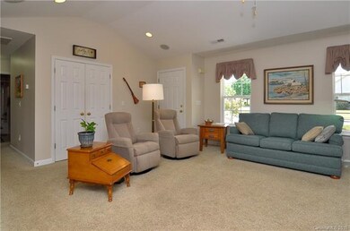 Vaulted ceiling in living room