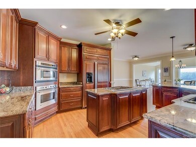 Handsome cherry cabinetry.