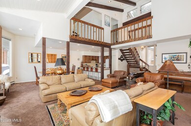 High ceilinged living room