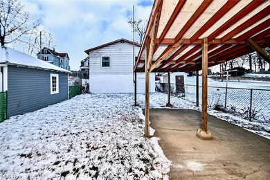 View of yard layered in snow