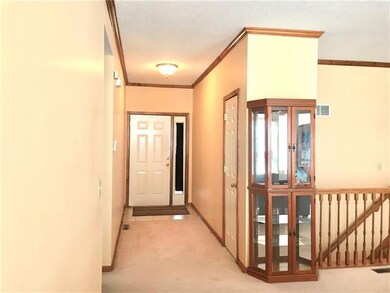 Entryway & living room ceilings have crown molding
