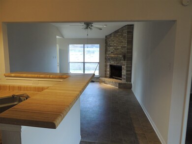 Kitchen opens to family room