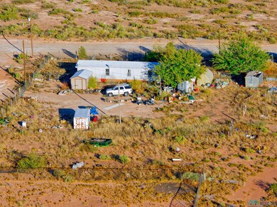 Aerial view of sparsely populated area with a desert landscape