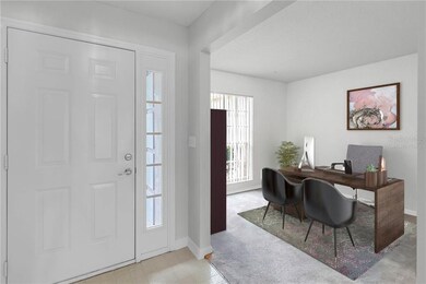 Virtually Staged - The front door with sidelight o