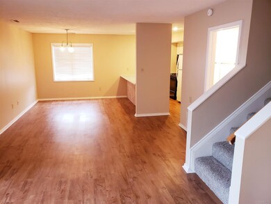 with kitchen on right.