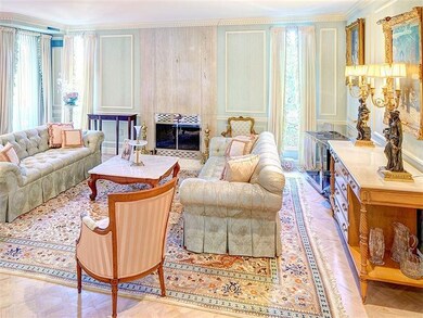 Living room and fireplace.