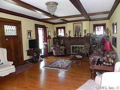 Living Room. Large living room with natural wood b