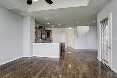 Open concept layout with seamless flow from kitche