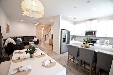 Kitchen, Dining and Great room.