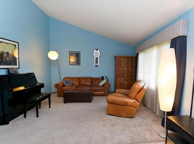 Living room with cathedral ceiling