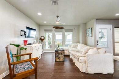 This living area is quite spacious and offers dire