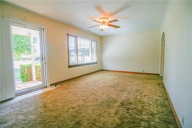 Living room with front door