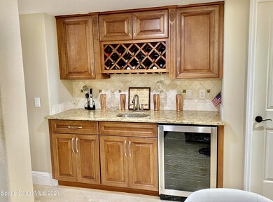 Wet bar with wine cooler