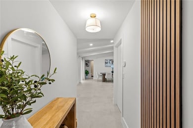 Hall with recessed lighting