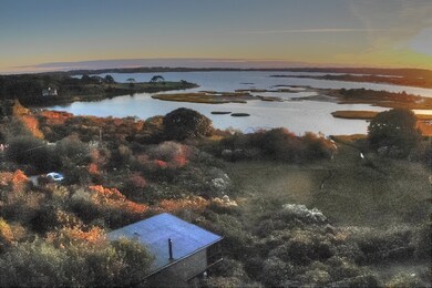Aerial shows pond proximity
