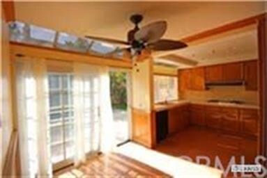 Kitchen opens to back yard