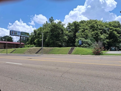 View of asphalt road with curbs and street lighting