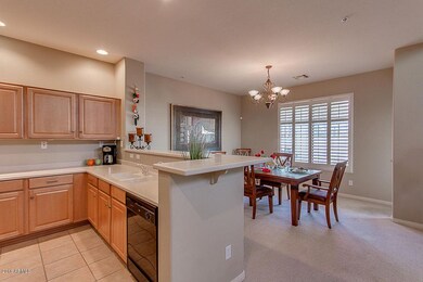 Kitchen opens to dining room