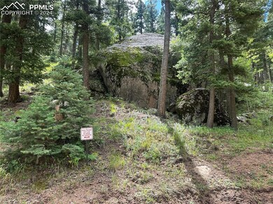 Rock outcropping near entrance of lot