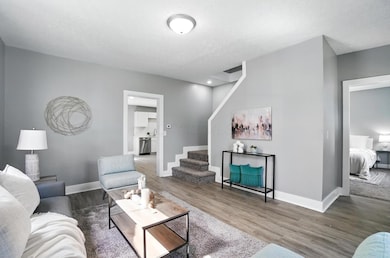 Living room has new viyl flooring