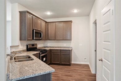 Granite countertops in kitchen.