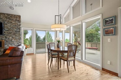 Dining area with windows on two sides