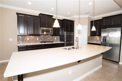 Kitchen with under cabinet lighting, large Island 