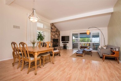 Combo living/dining area is upstairs