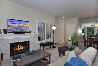 Spacious living room with gas fireplace