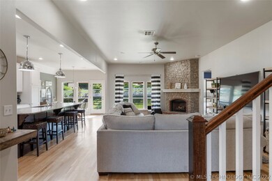 Open and airy great room with high ceilings and mo