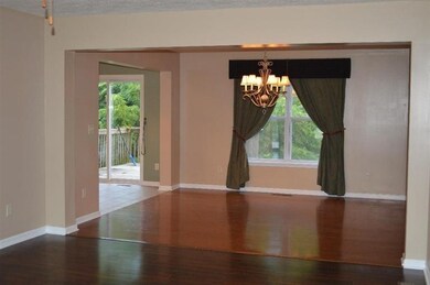 Looking from family room into formal din
