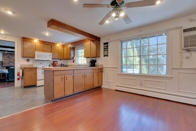 An open concept dining and kitchen