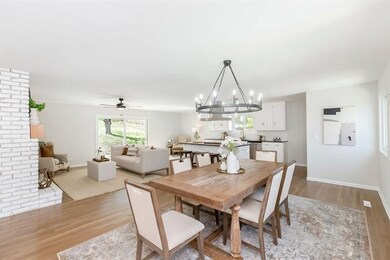Large formal dining area combined with the kitchen