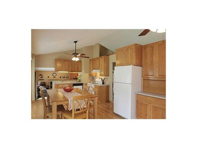Kitchen. Big kitchen with laminate wood floors