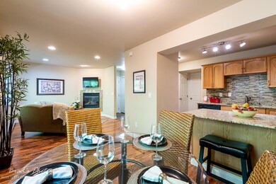 Living room, dining and kitchen area