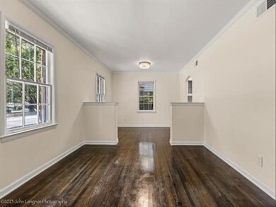 Interior space featuring dark hardwood / wood-styl