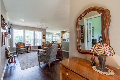 When you come in the front door you see right through the house out to the back patio.