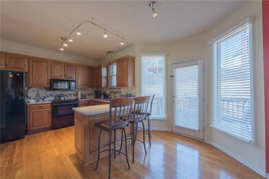 Kitchen and door leading to deck in the backyard