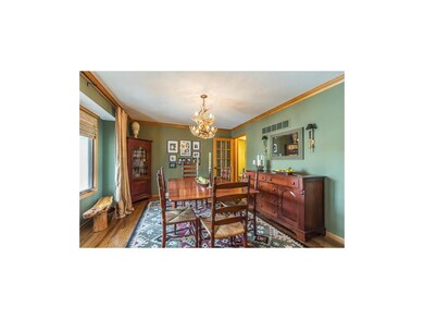 Large dining room can accommodate large table.